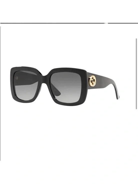 GUCCI URBAN GG0141S 001 BLACK GREY SQUARE SUNGLASSES - like new - Picture 2 of 10